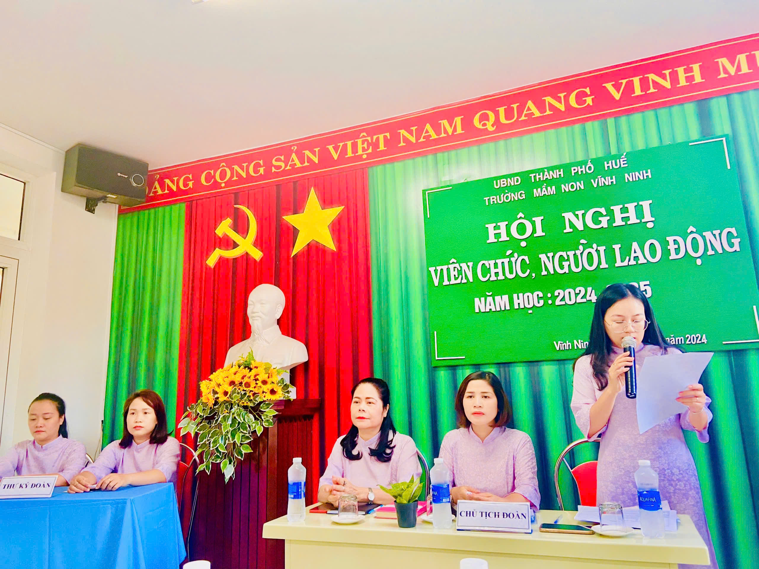 Hội nghị viên chức, người lao động tại trường mầm non Vĩnh Ninh